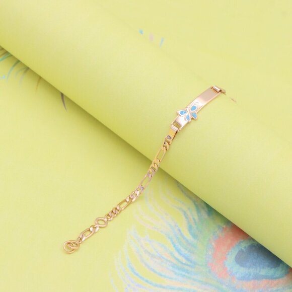 "Elegant Rose Gold Bracelet with Blue Butterfly Charm, XPBL0828 - Picture 7 of 13